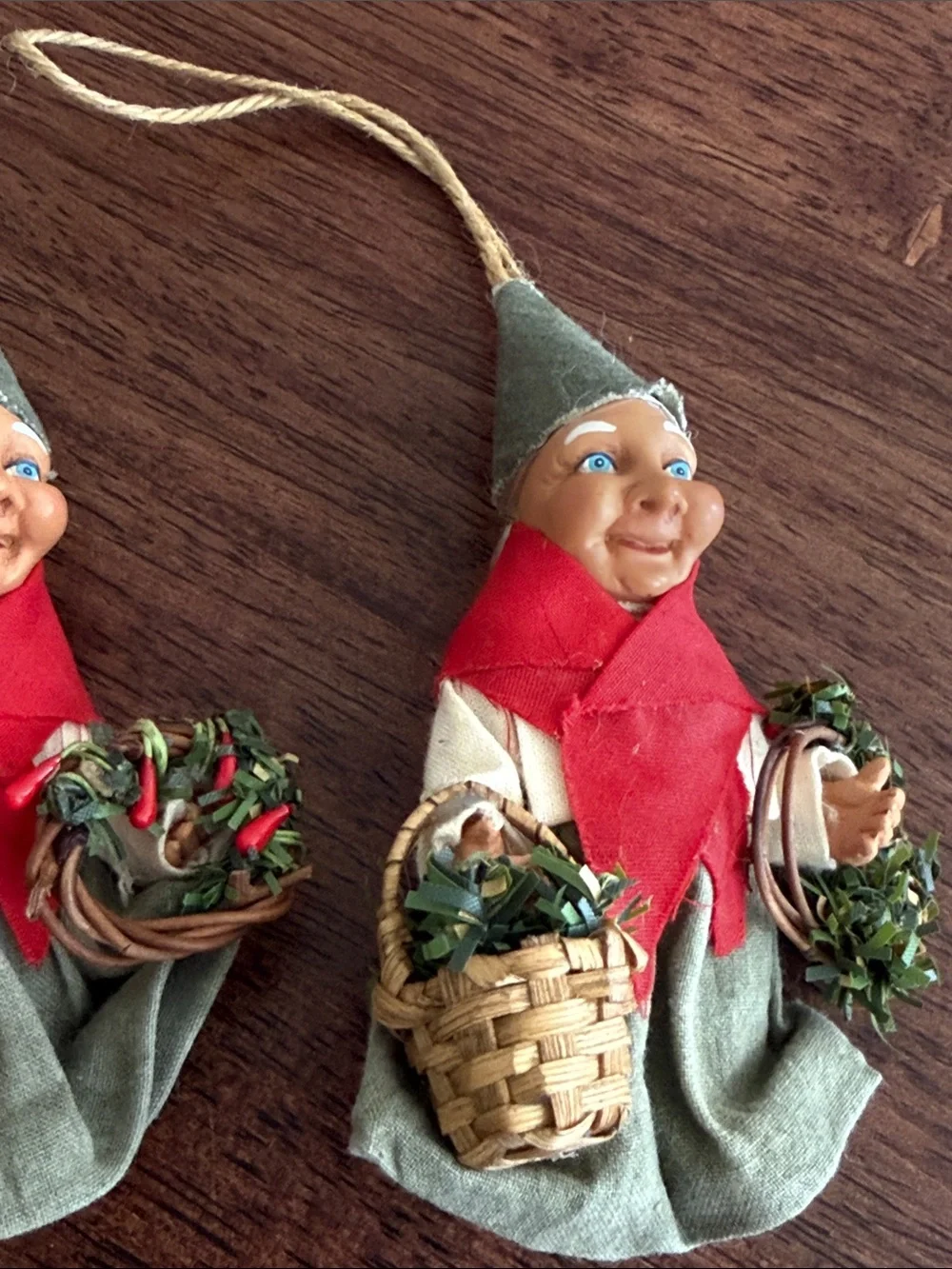 2 Holiday Gnome hanging ornaments